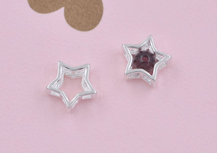 Cadre de perle étoile creuse en argent sterling S925