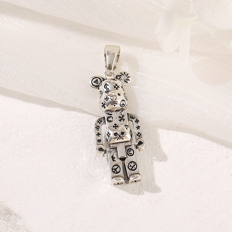 Pendentif à breloque 2 ours orné de strass 14K GF