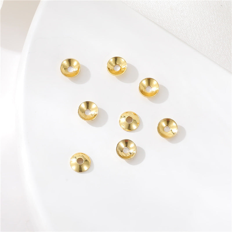 10 capuchons de perles rondes, entretoise de perles de charme 14K GF