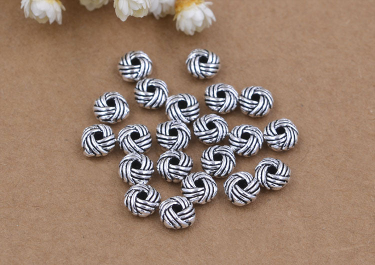 Sterling Silver Carved Knot Bead Spacer S925 Finding