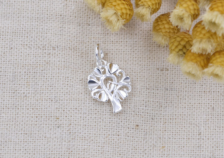 Sterling Silver Tree Charm Pendant S925 Finding