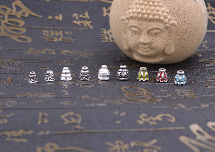 Sterling Silver Enamel Epoxy Cone Bead Spacer S925 Finding