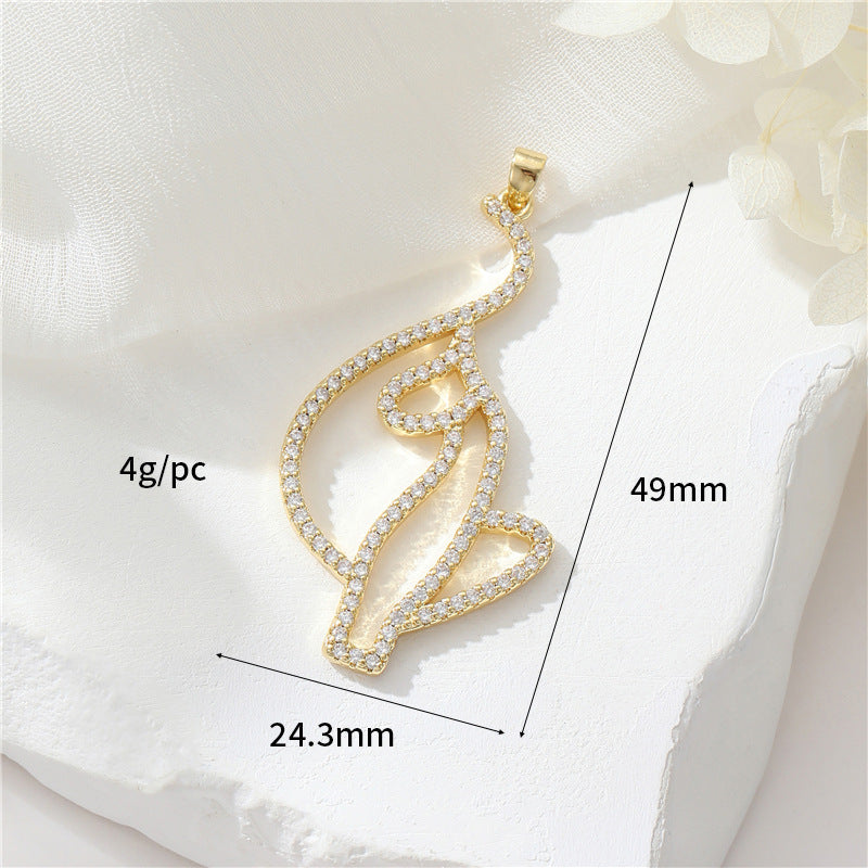 2 Blumen Katze Sonne Schmetterling Herz Meerjungfrau Rechteck Charm Anhänger Strass verziert 14K GF