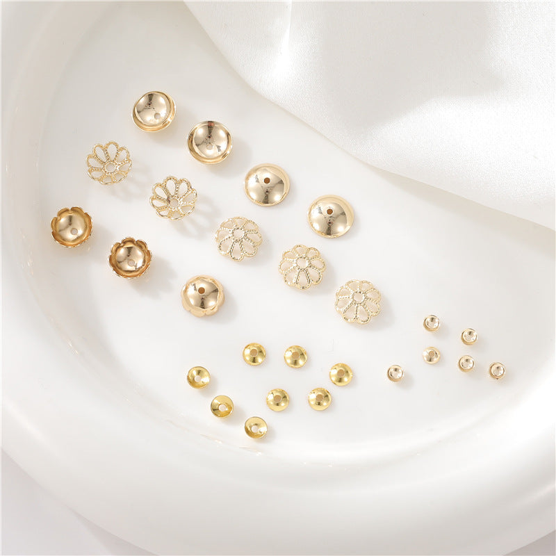 10 capuchons de perles rondes, entretoise de perles de charme 14K GF