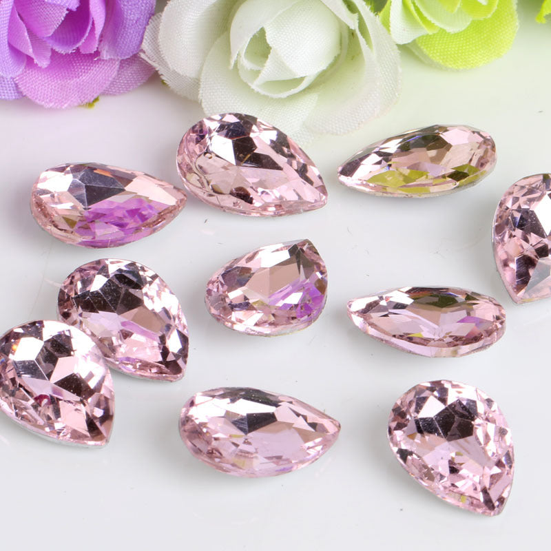 Bulk 100 Faceted Waterdrop Pointed Culet Clear Rhinestone Glass Jewelry Finding 6x8mm 8x13mm 7x10mm 10x14mm 13x18mm 18x25mm 20x30mm
