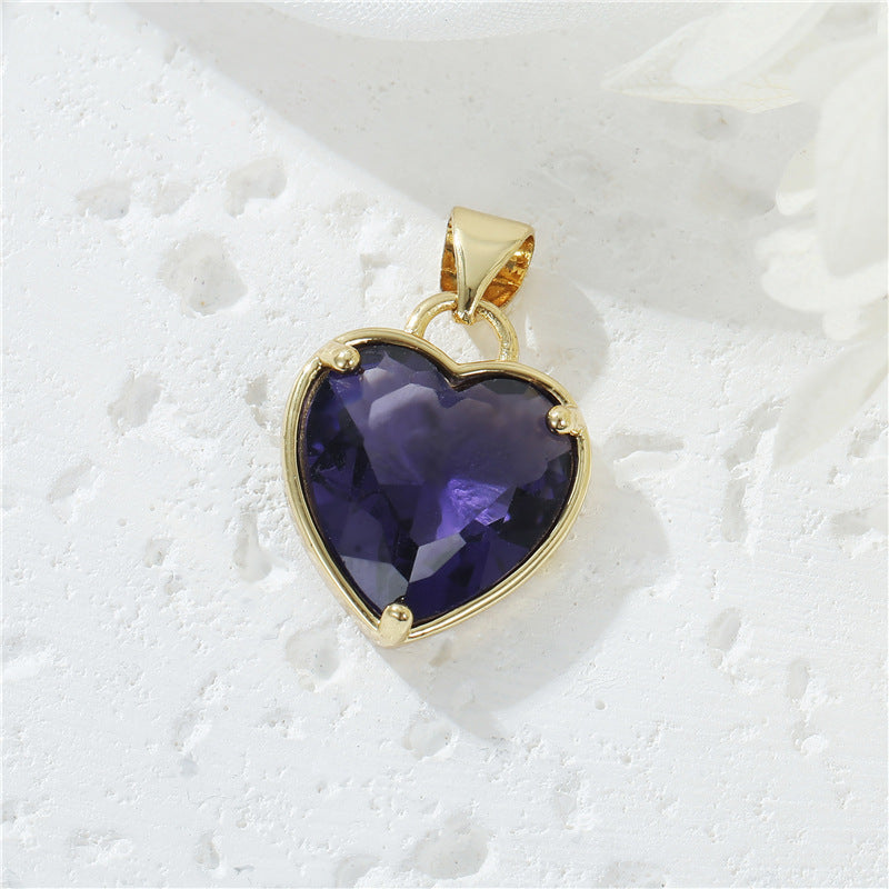 Pendentif à breloque 2 cœurs orné de strass 14K GF