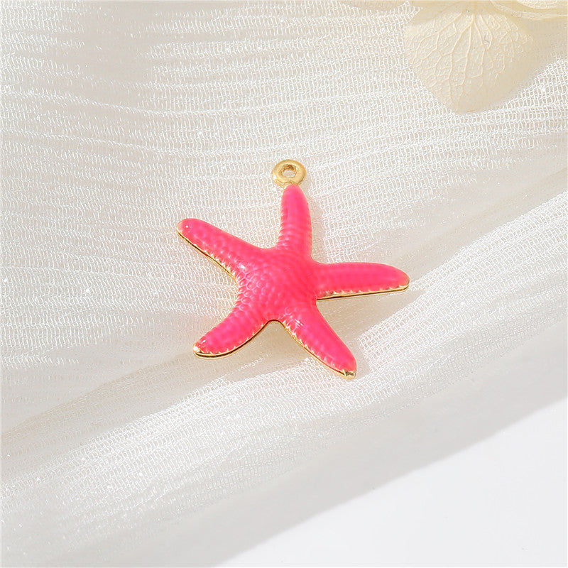 2 pendentifs à breloque étoile de mer émail époxy 14K GF