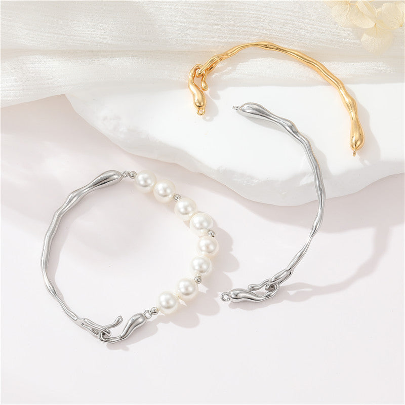 2 charmes de barre de bâton de fusion courbés avec fermoir à crochet 14K GF