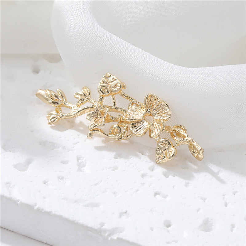 2 pendentif de charme de branche florale 14K GF perle semi-percée perle vierge