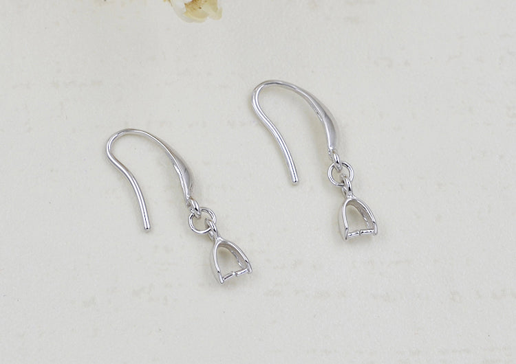 Boucles d'oreilles à crochet ornées de strass en argent Sterling, avec pince à glace, bélière S925