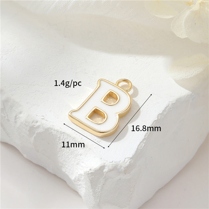 2 Emaille-Epoxidharz-Anfangsbuchstaben AZ-Charm-Anhänger 14K GF