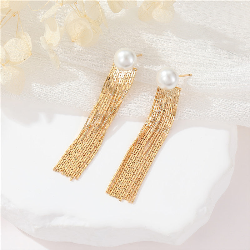 4 Schlangenketten-Ohrstecker, 14 K GF, halbgebohrte Perlen, Rohling