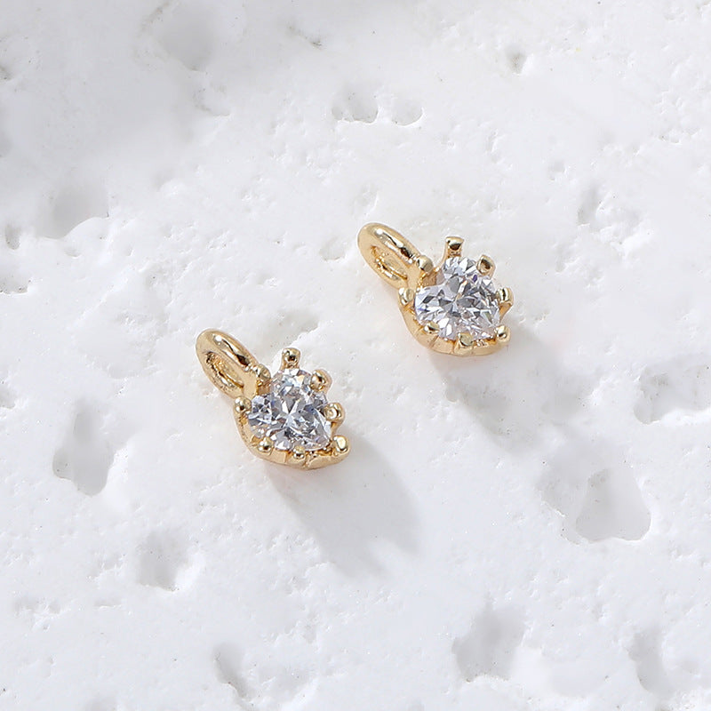 2 coeur carré Davidstar papillon goutte d'eau clé pendentif à breloque strass embelli 14K GF