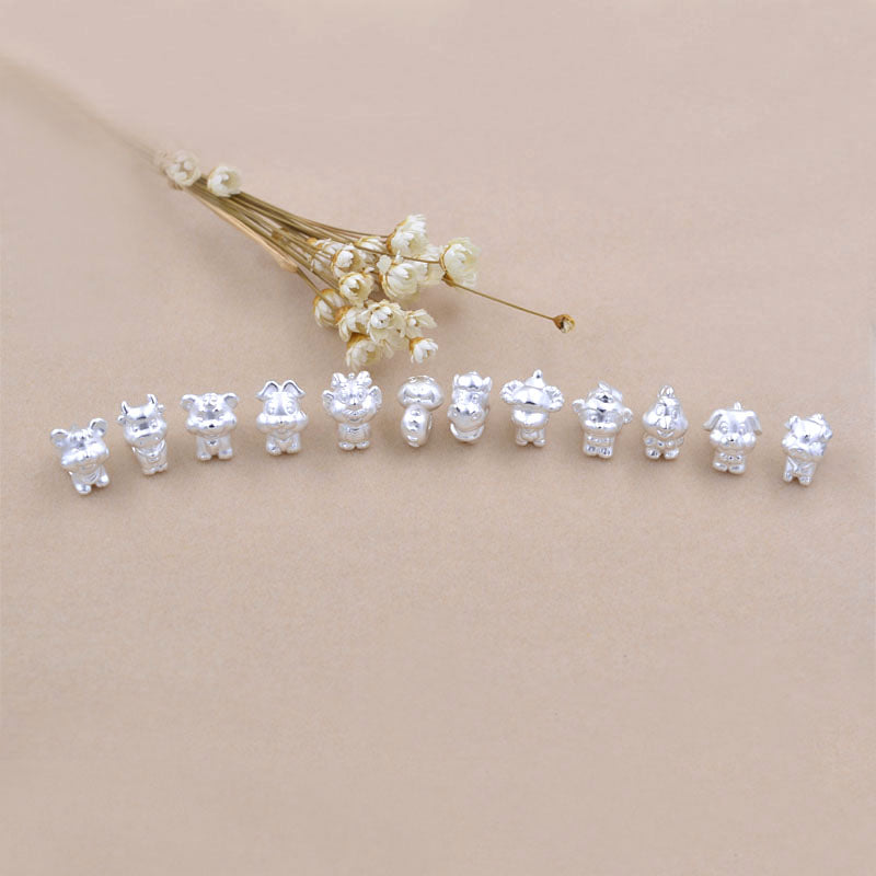 Sterling Silver Carved Chinese Zodiac Bead Spacer S990 Finding