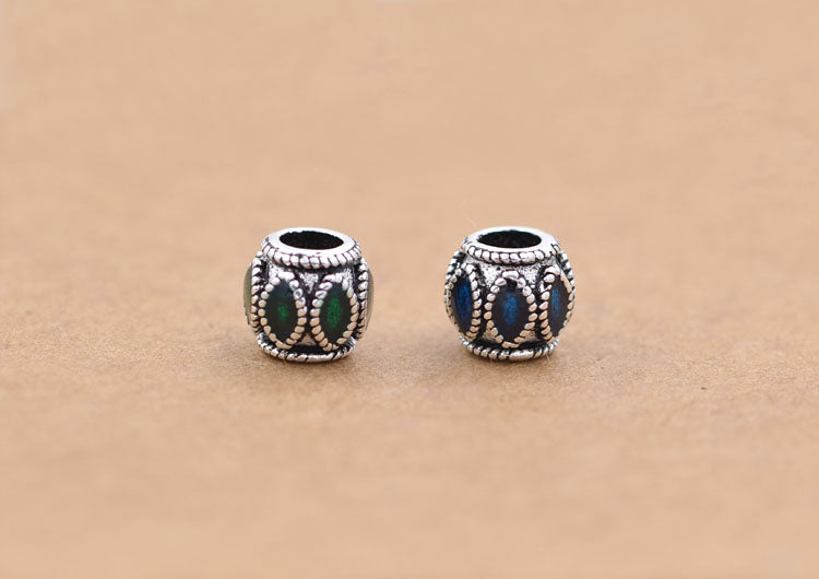 Sterling Silver Flat Drum Bead Spacer S925 Finding