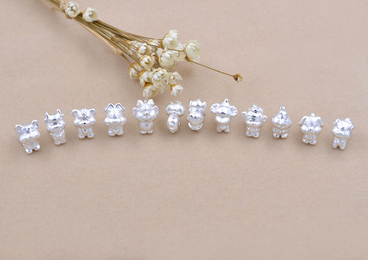Sterling Silver Carved Chinese Zodiac Bead Spacer S990 Finding