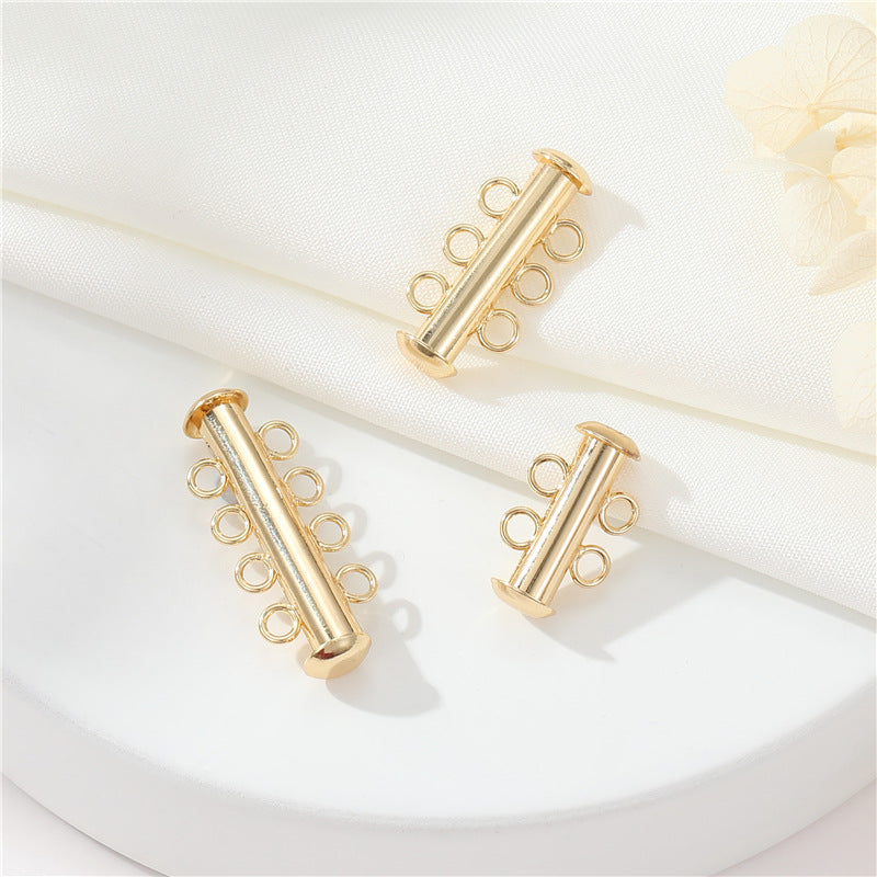 Connecteur de fermoirs suspendus à 2 boucles multiples, fermoir à bâton 14K GF