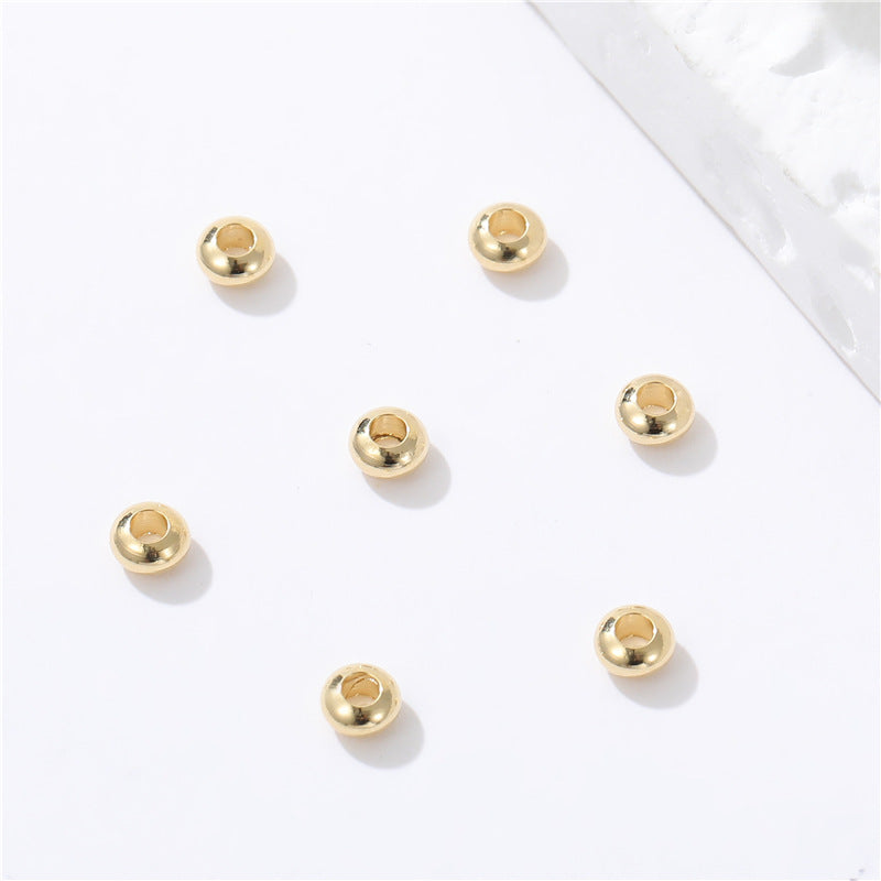 10 Charme de perle ronde plate 14K GF Entretoise de perles