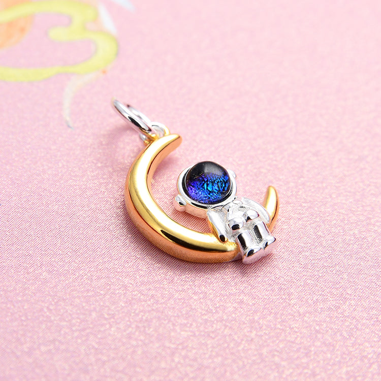 Sterling Silver Astronaut Charm Pendant S925 Finding