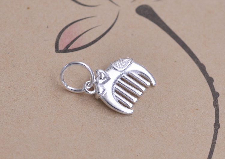 Pendentif à breloque en forme de petit peigne en argent sterling S925