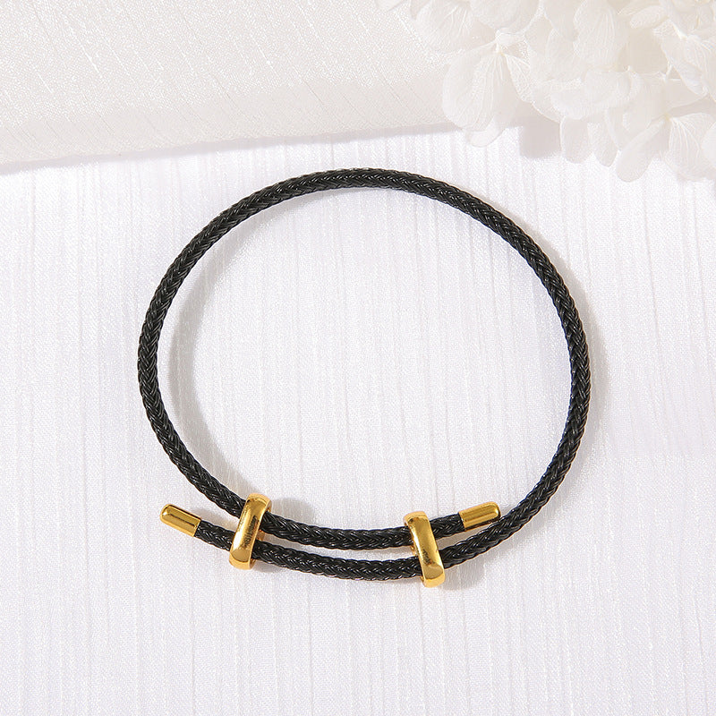 2 verstellbare schlichte geflochtene Schnurarmbänder aus 14-karätigem GF-Armband