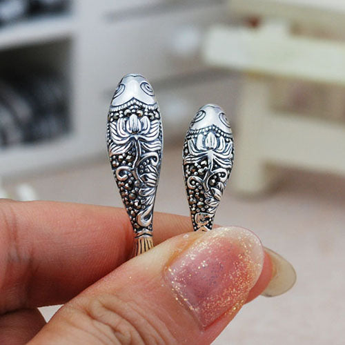 Sterling Silver Rhinestone Bent Fish Pipe Bead Spacer S925 Finding