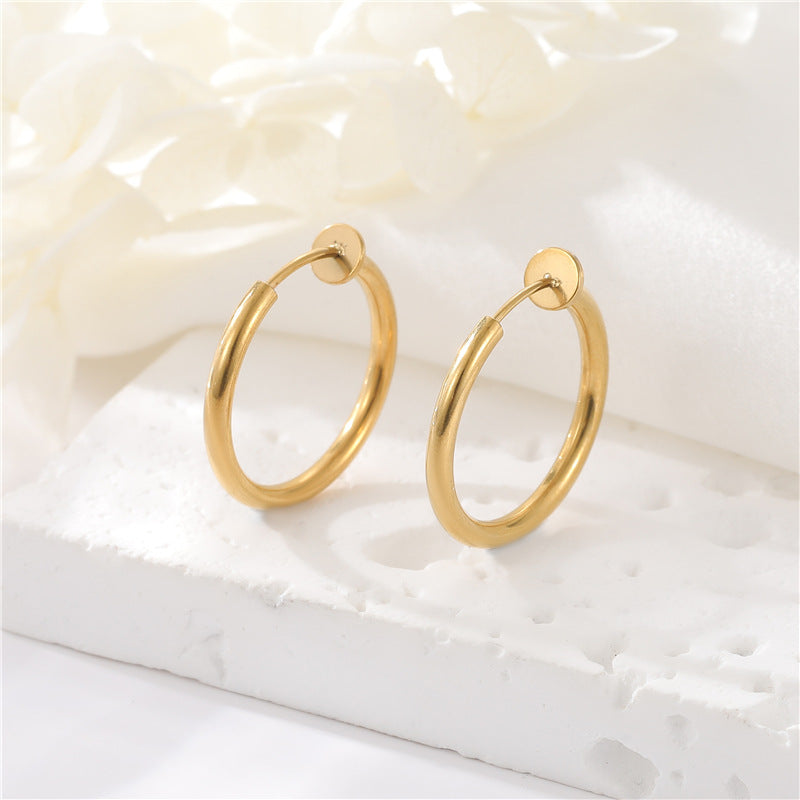 4 clips d'oreille ronds sans perçage, boucle d'oreille 14K GF