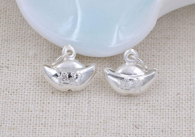 Pendentif à breloque en lingot de richesse en argent sterling S990
