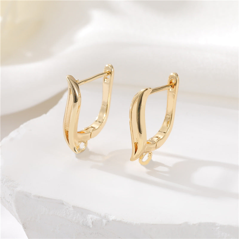 4 boucles d'oreilles créoles rondes ornées de strass 14K GF Earing