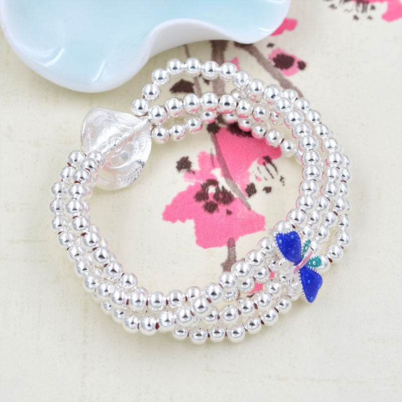 Perle d'espacement en forme de feuille de cœur sculptée en argent sterling S925