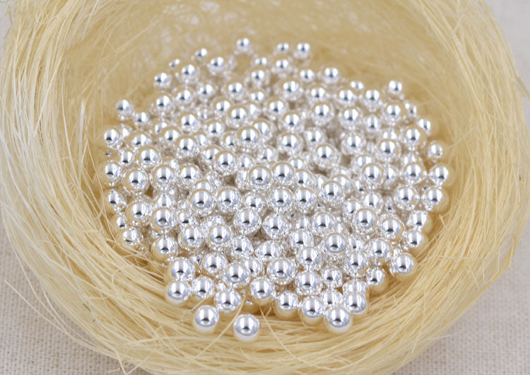 Perle ronde brillante de 4 mm en argent sterling S925
