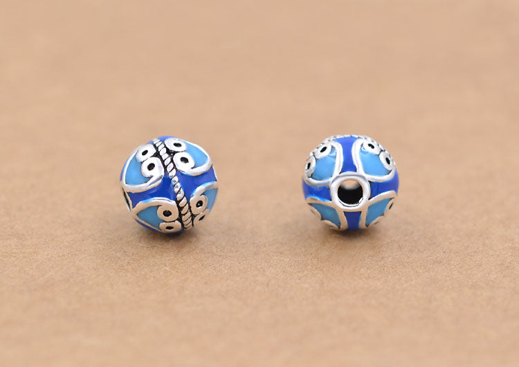 Sterling Silver Round Heart Bead Spacer S925 Finding