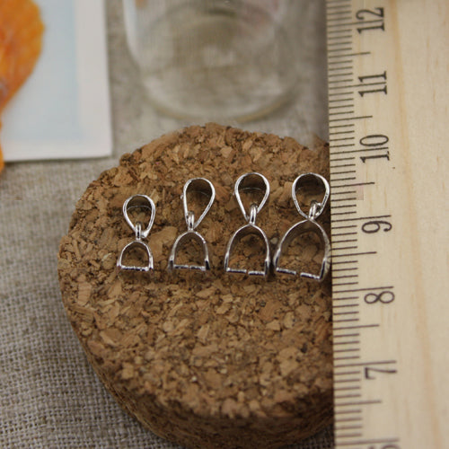 Sterling Silver Tiny Ice Pick Pinch Bail S925 Finding