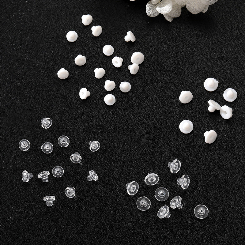 100 chapeau soucoupe disque poteau Silicone Gel de silice boucle d'oreille bouchon arrière