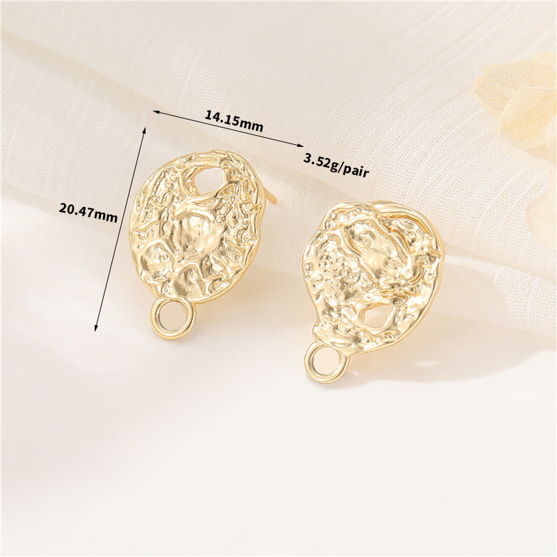 4 boucles d'oreilles ovales fondues avec boucle d'oreille 14K GF