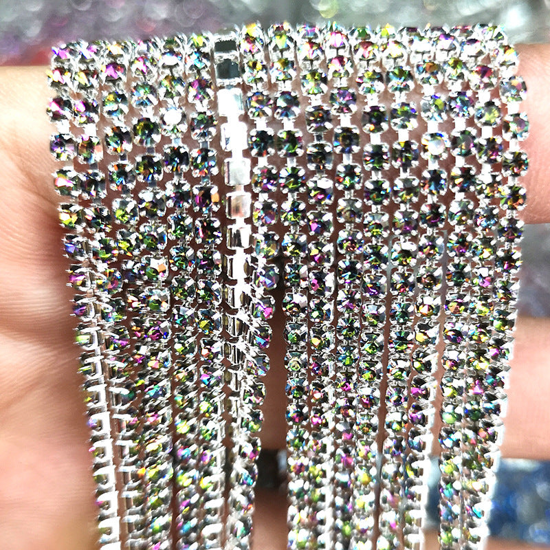 10yd bunte Strass-Cup-Kette, Silberbesatz, Metall-Cup-Kette, Schmuck, hochwertiger Hochzeitsschleier, 2 mm, 2,5 mm, 2,8 mm, 3 mm