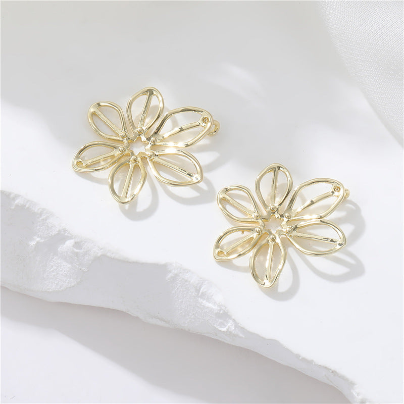 Pendentif à breloque 2 feuilles florales 14K GF