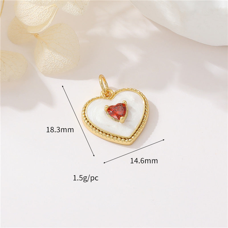 Pendentif à breloque 2 cœurs orné de strass 14K GF