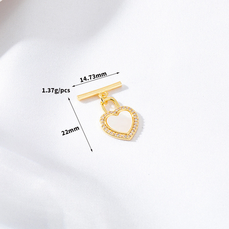 2 Star Cross Heart OT Clasp 14K GF Resin Rhinestone Embellished Clasps Connector