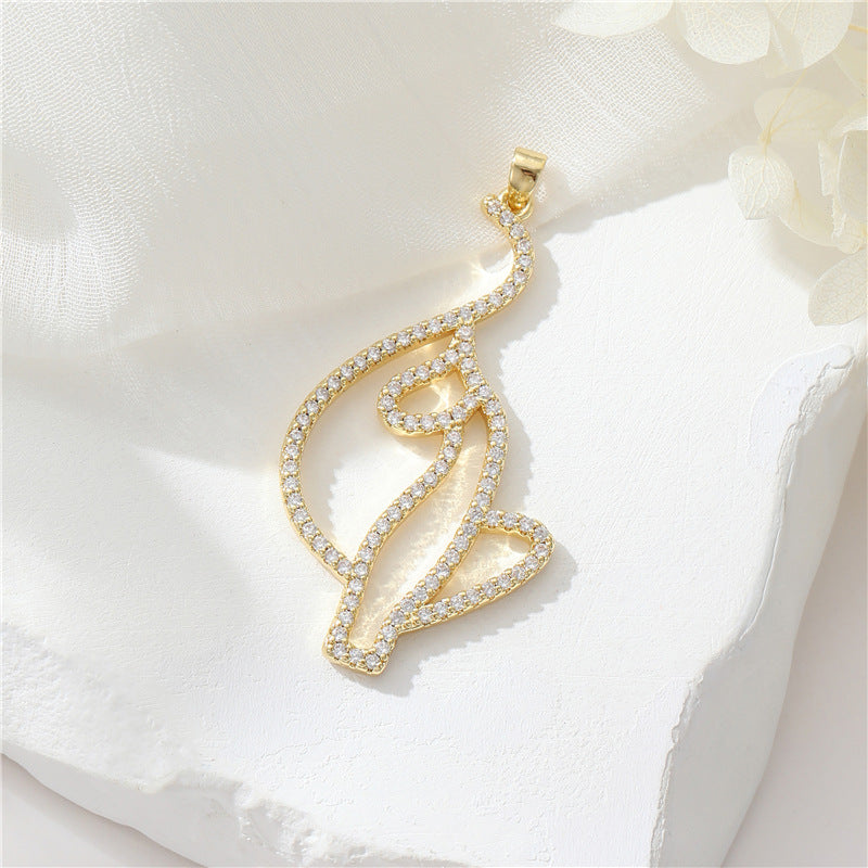 2 Blumen Katze Sonne Schmetterling Herz Meerjungfrau Rechteck Charm Anhänger Strass verziert 14K GF