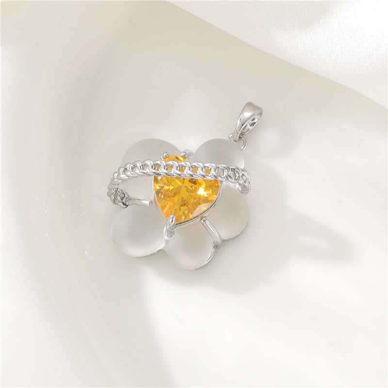 2 Méduses Floral Nuage Coeur Charme Pendentif Strass Incrusté 14K GF