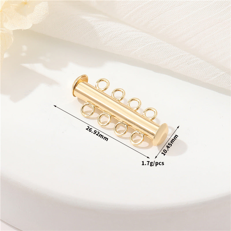 Connecteur de fermoirs suspendus à 2 boucles multiples, fermoir à bâton 14K GF