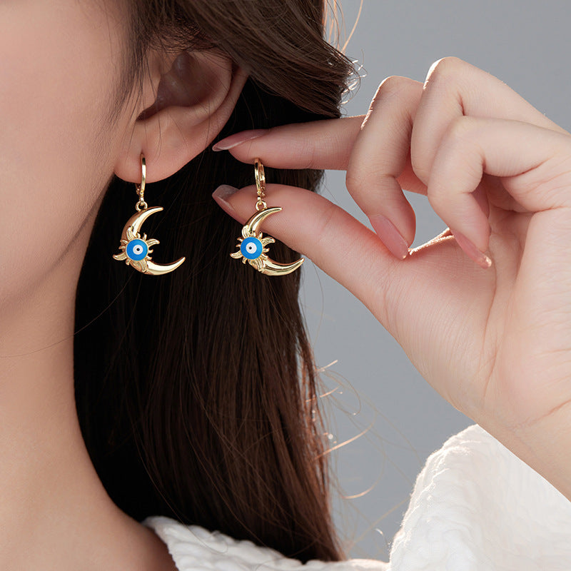 4 boucles d'oreilles créoles à breloques en émail époxy avec perles en strass ornées de perles 14K GF
