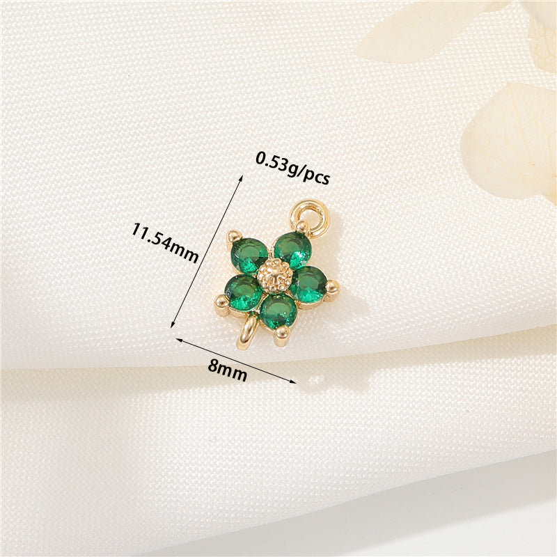 2 pendentifs à breloque en forme d'éventail de papillons floraux de cerise en demi-cercle ornés de strass 14K GF