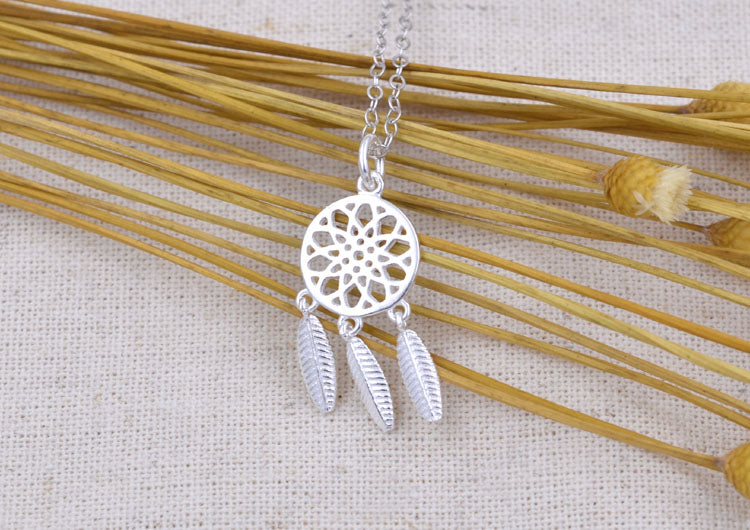 Pendentif à breloque petit attrape-rêves en argent sterling S925
