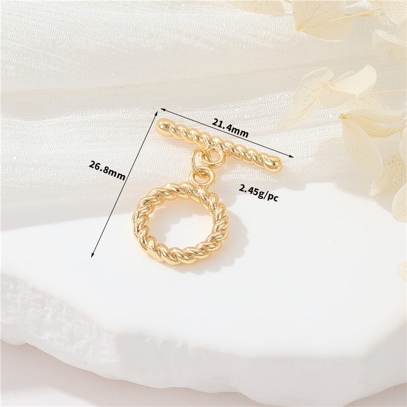 Connecteur de fermoirs OT, 2 cœurs ovales, cercle de fusion torsadé, fermoir 14K GF