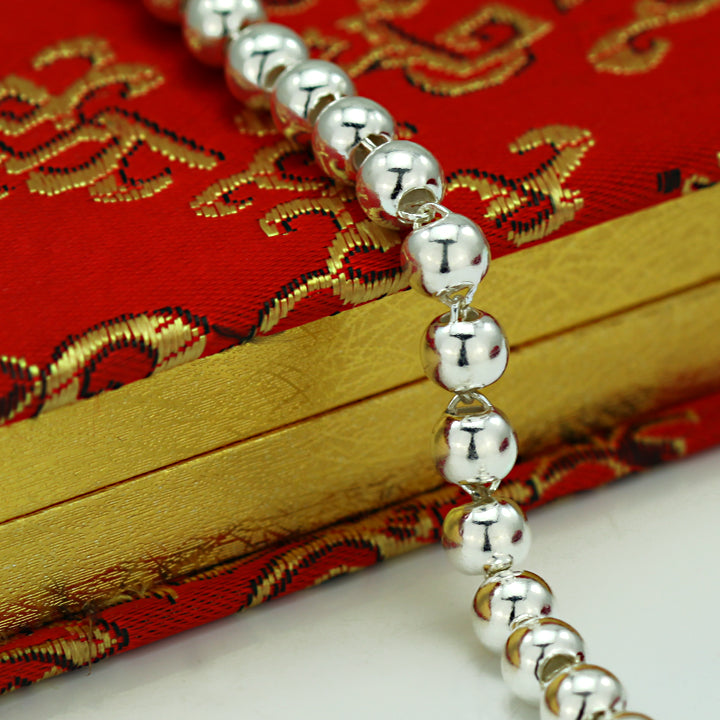 Sterling Silver Round Bead Link Bracelet S990