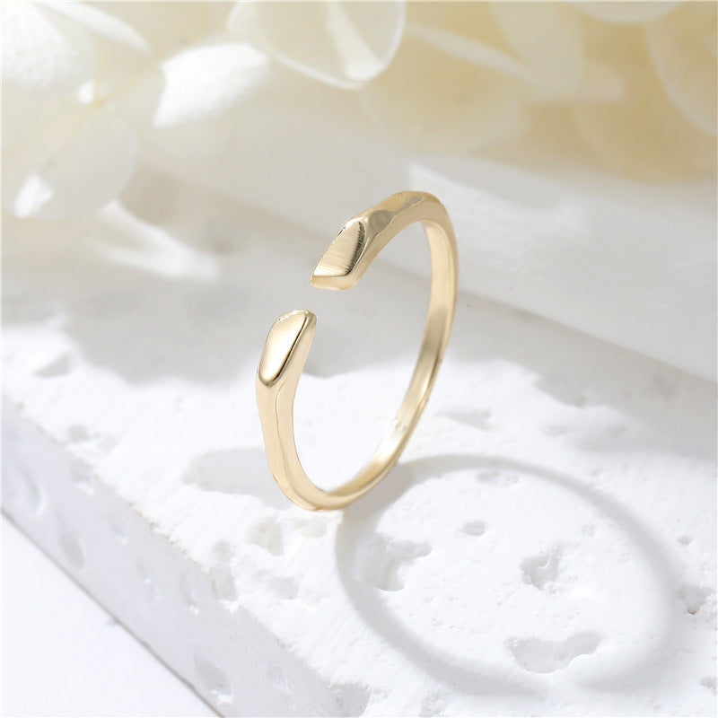 2 bagues de déclaration à cercle ouvert 14K GF 12mm, cabochon rond, réglage vierge