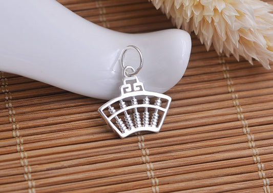 Sterling Silver Tiny Fan Abacus Charm Pendant S925 Finding