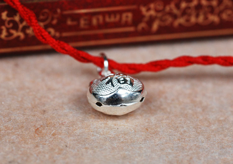 Sterling Silver Tiny Fu Longevity Lock Charm Pendant S925 Finding